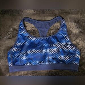 Champion Power Core Women's Sports Bra XXL Blue/ White Plaid Pullover Wireless